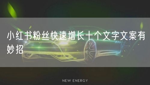 小红书粉丝快速增长十个文字文案有妙招