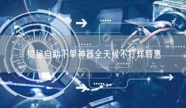 揭秘自助下单神器全天候不打烊特惠