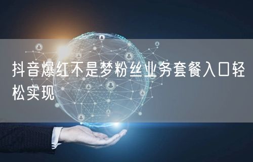 抖音爆红不是梦粉丝业务套餐入口轻松实现