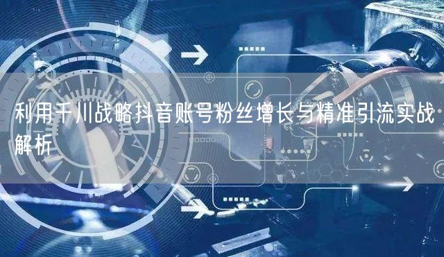 利用千川战略抖音账号粉丝增长与精准引流实战解析